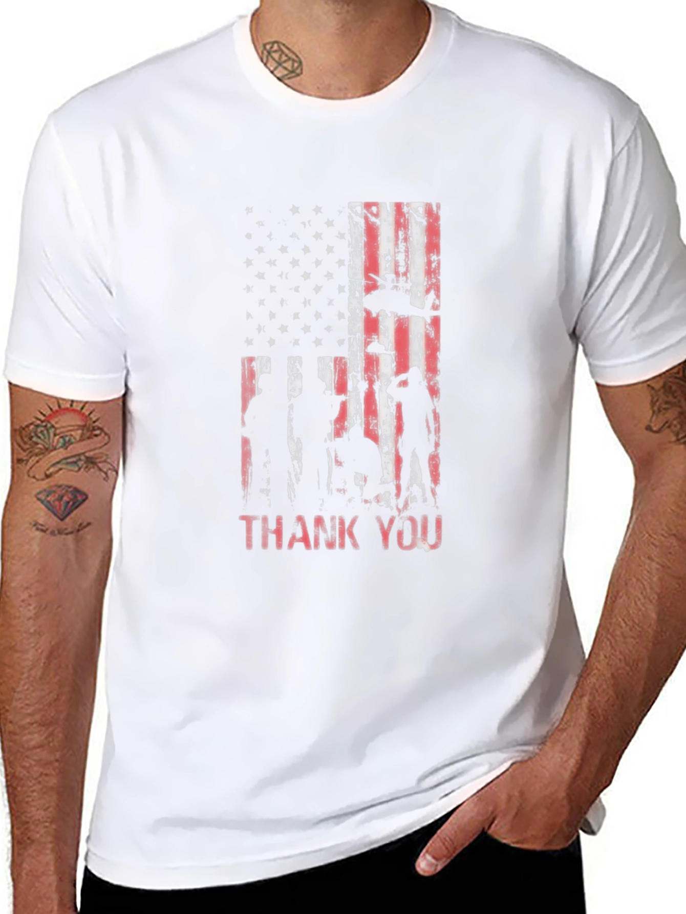 Patriotic Thank You Graphic T-Shirt