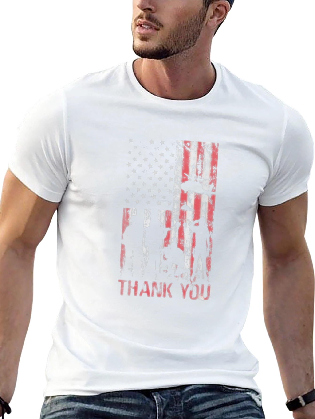 Patriotic Thank You Graphic T-Shirt