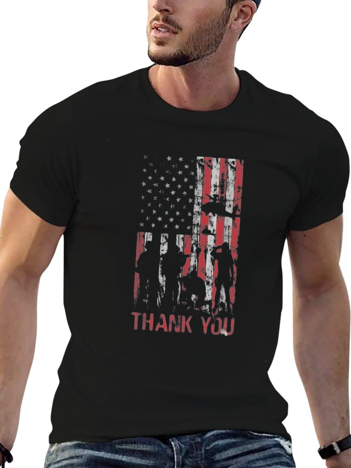 Patriotic Thank You Graphic T-Shirt