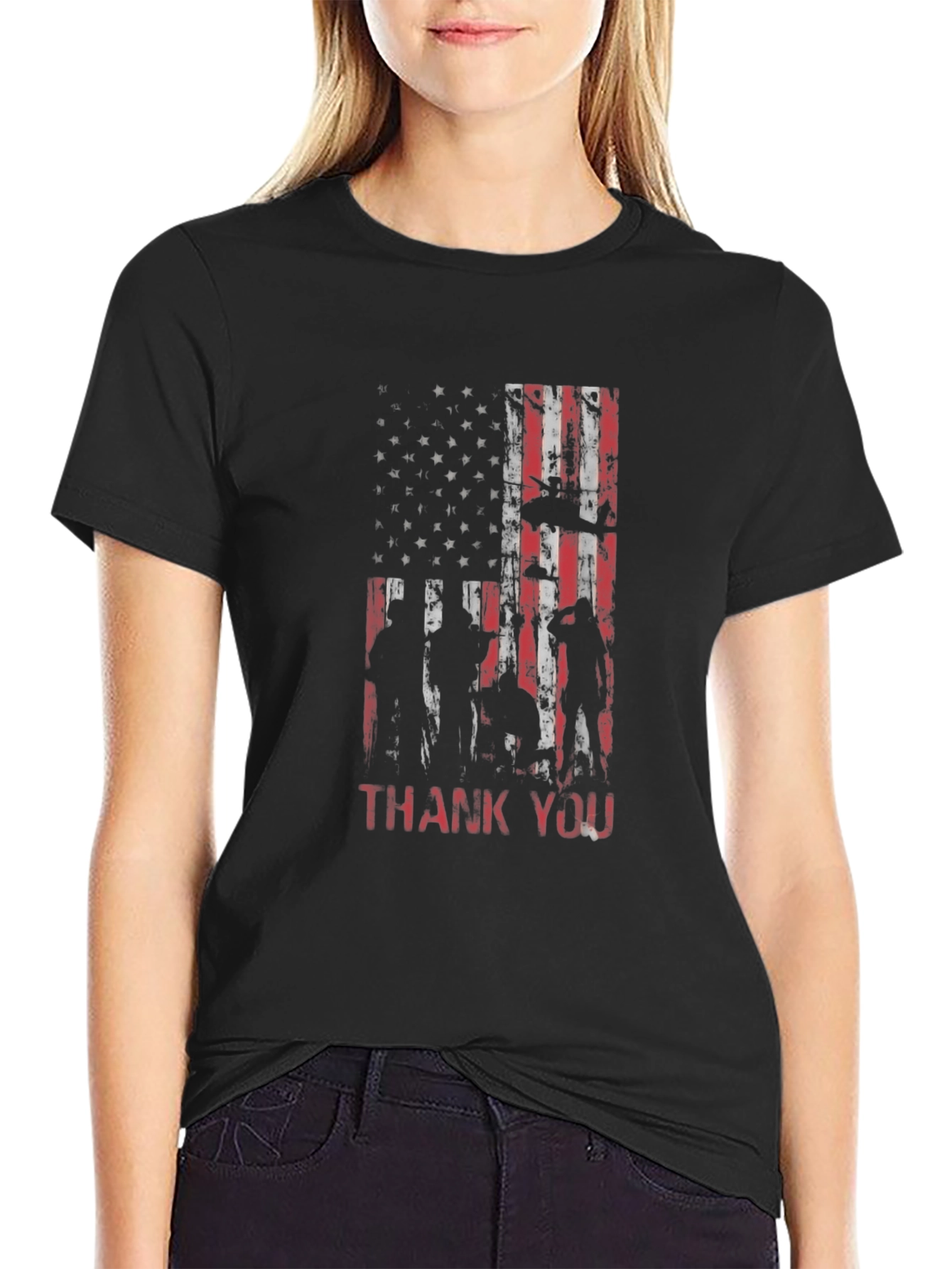 Patriotic Thank You Graphic T-Shirt