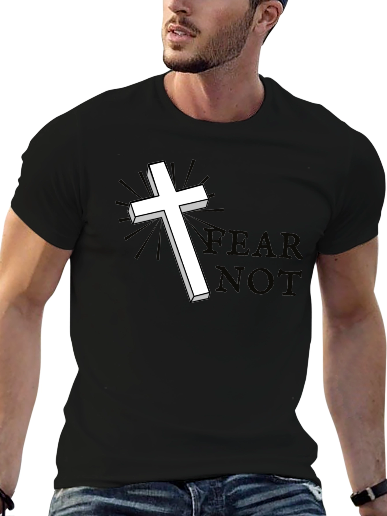Fear Not Graphic Tee - Christian Cross T-Shirt