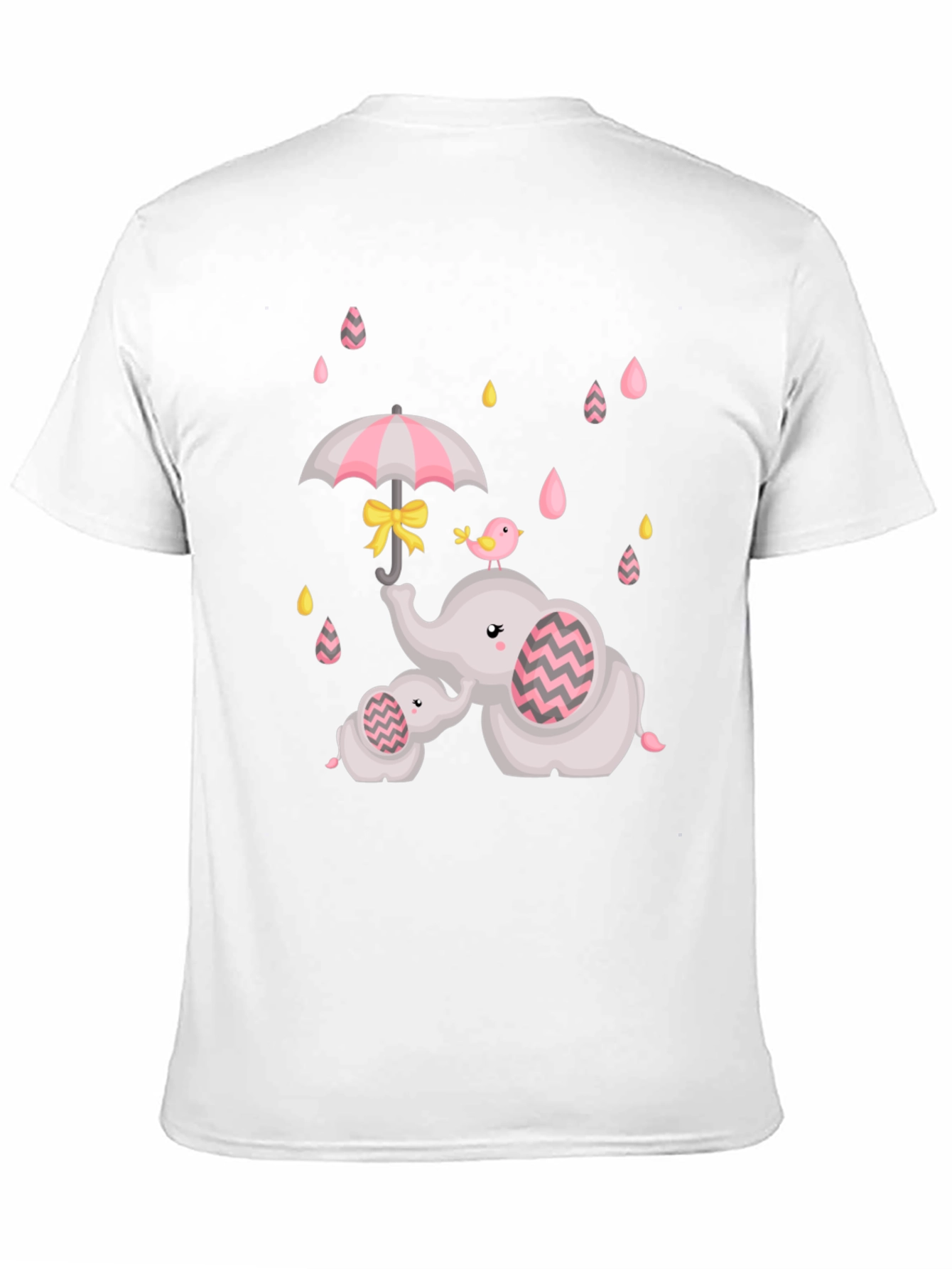 Cute Elephant Family Raindrops Graphic Tee
