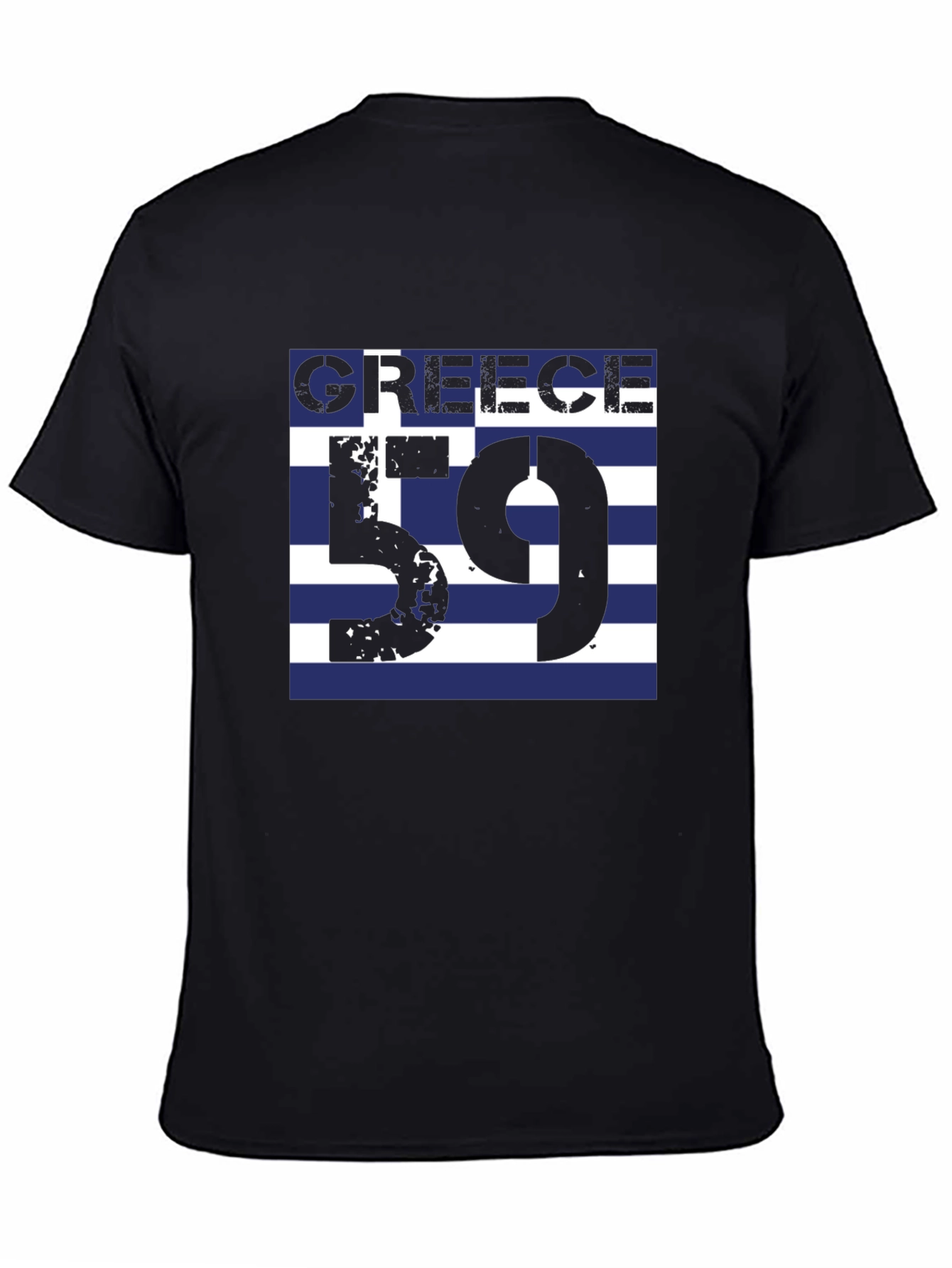 Greece 59 Graphic Tee - Black Cotton T-Shirt