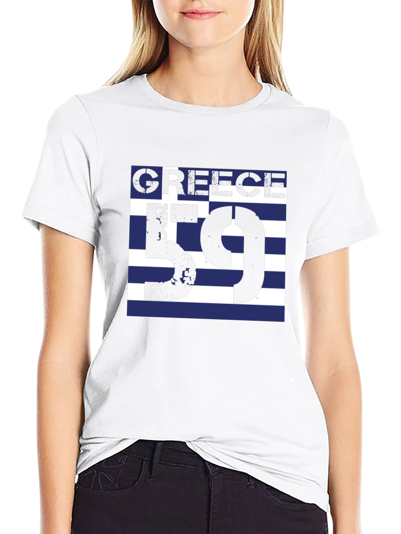Greece 59 Graphic Tee - Black Cotton T-Shirt