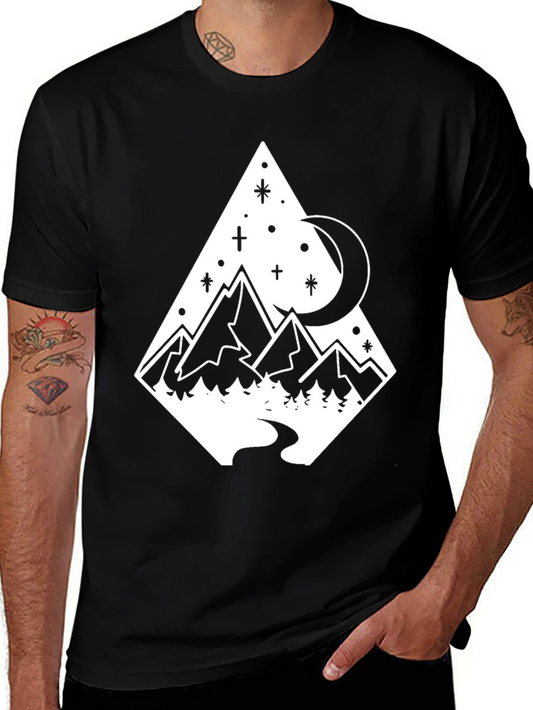 Mountain Moon Graphic Tee - Nature Lover T-Shirt