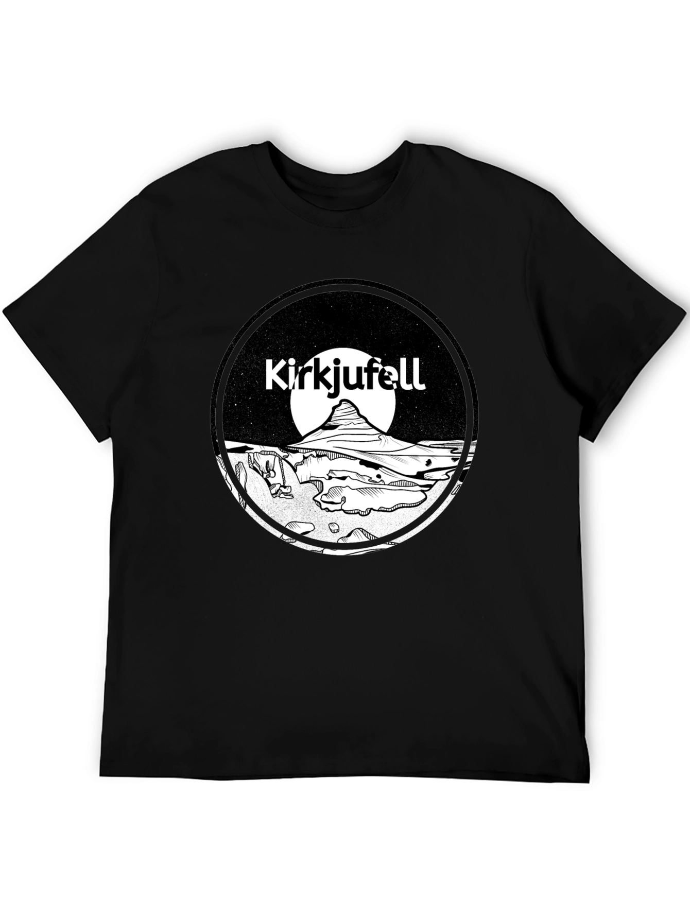 Kirkjufell Iceland T-Shirt Black Graphic Tee