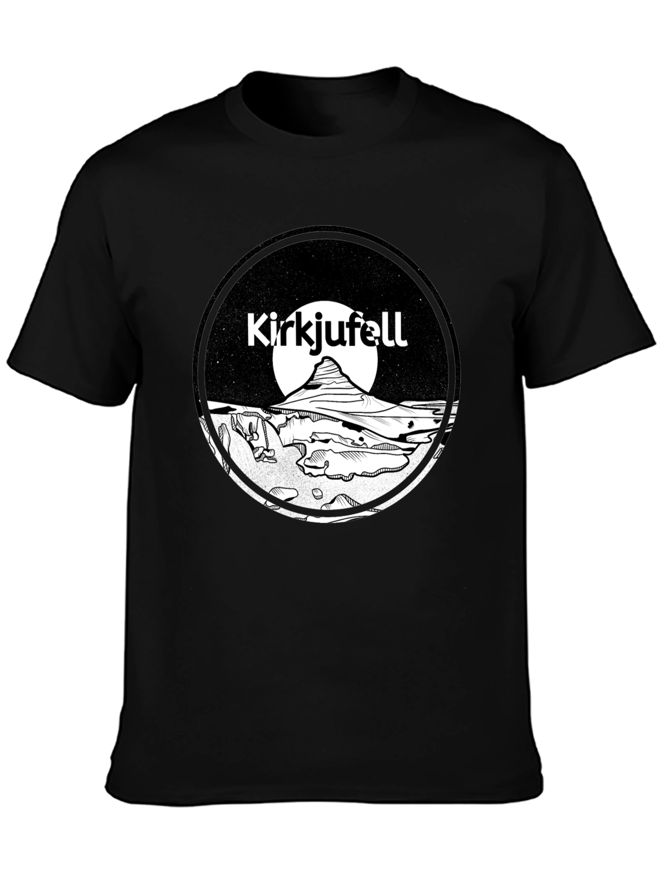 Kirkjufell Iceland T-Shirt Black Graphic Tee