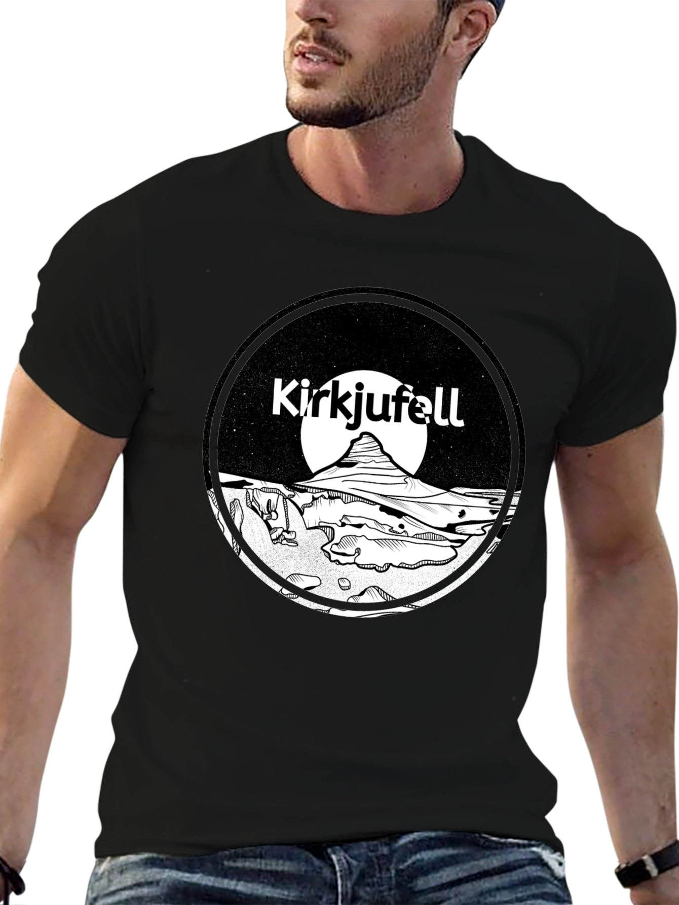 Kirkjufell Iceland T-Shirt Black Graphic Tee