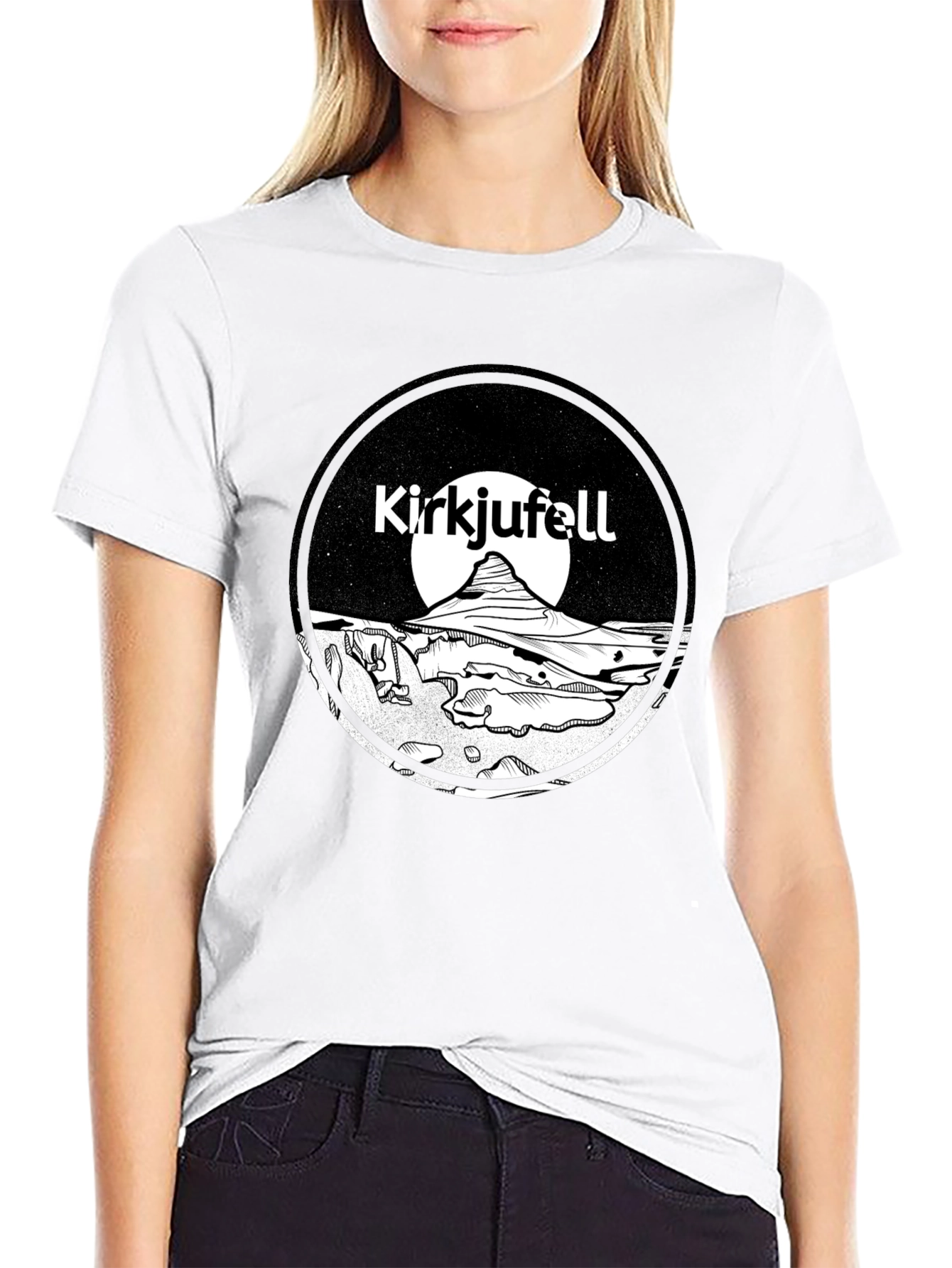 Kirkjufell Iceland T-Shirt Black Graphic Tee