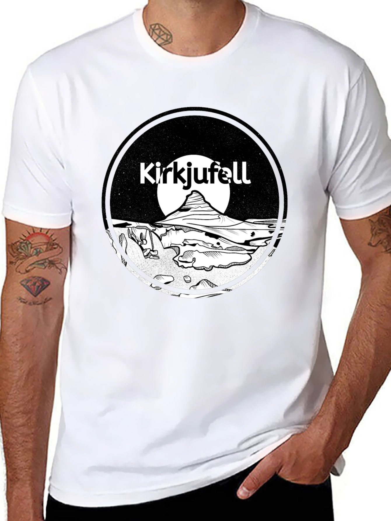 Kirkjufell Iceland T-Shirt Black Graphic Tee