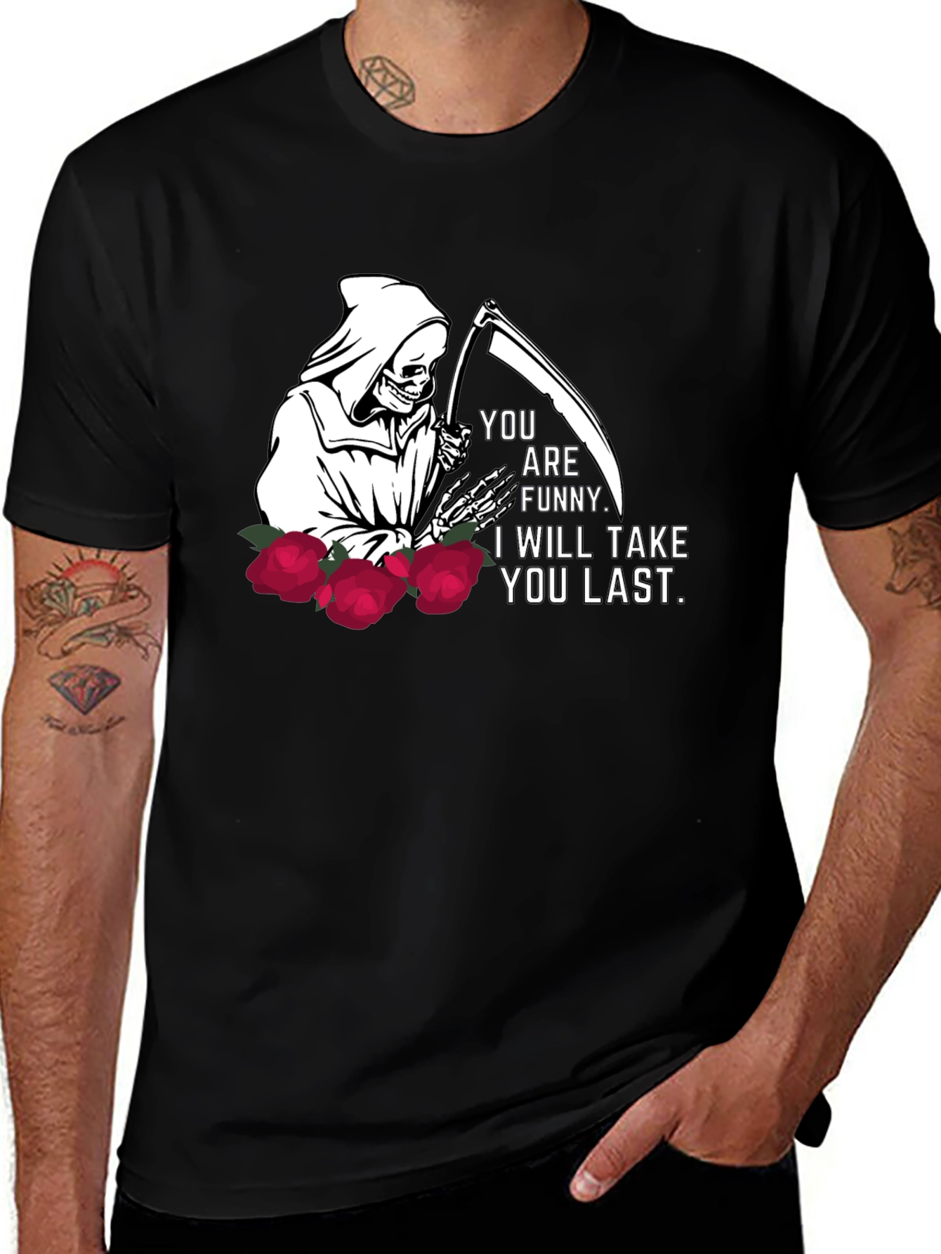 Grim Reaper Funny Graphic T-Shirt