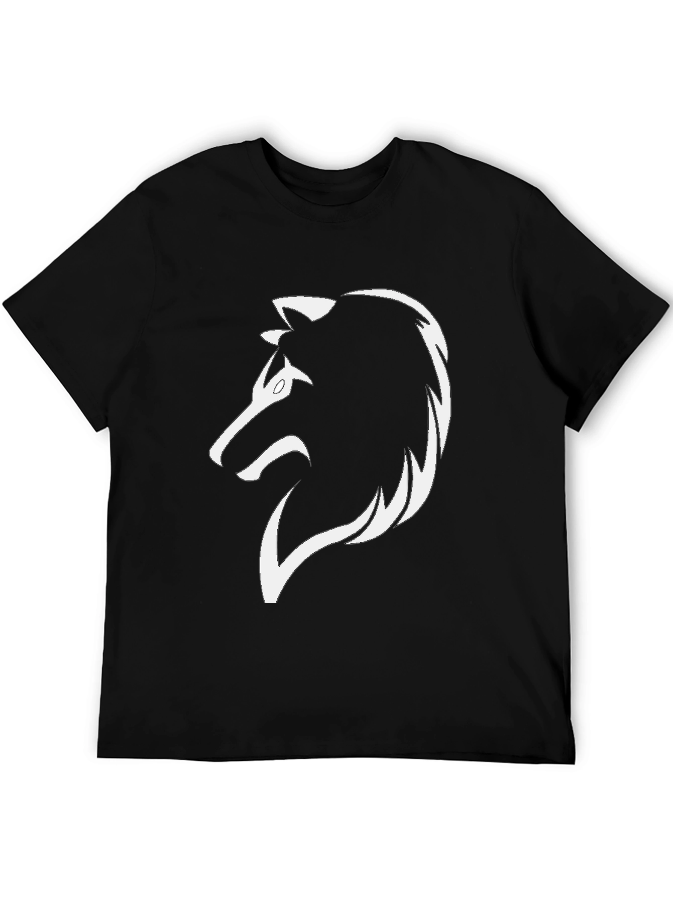 Mens Black Wolf Graphic Tee