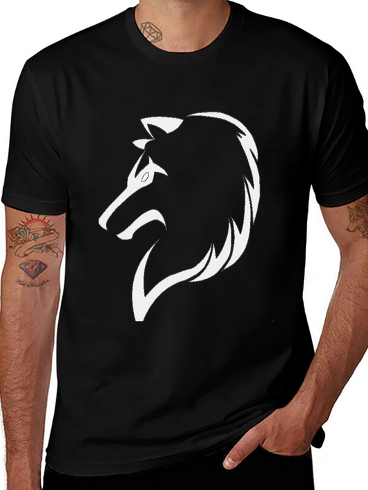Mens Black Wolf Graphic Tee