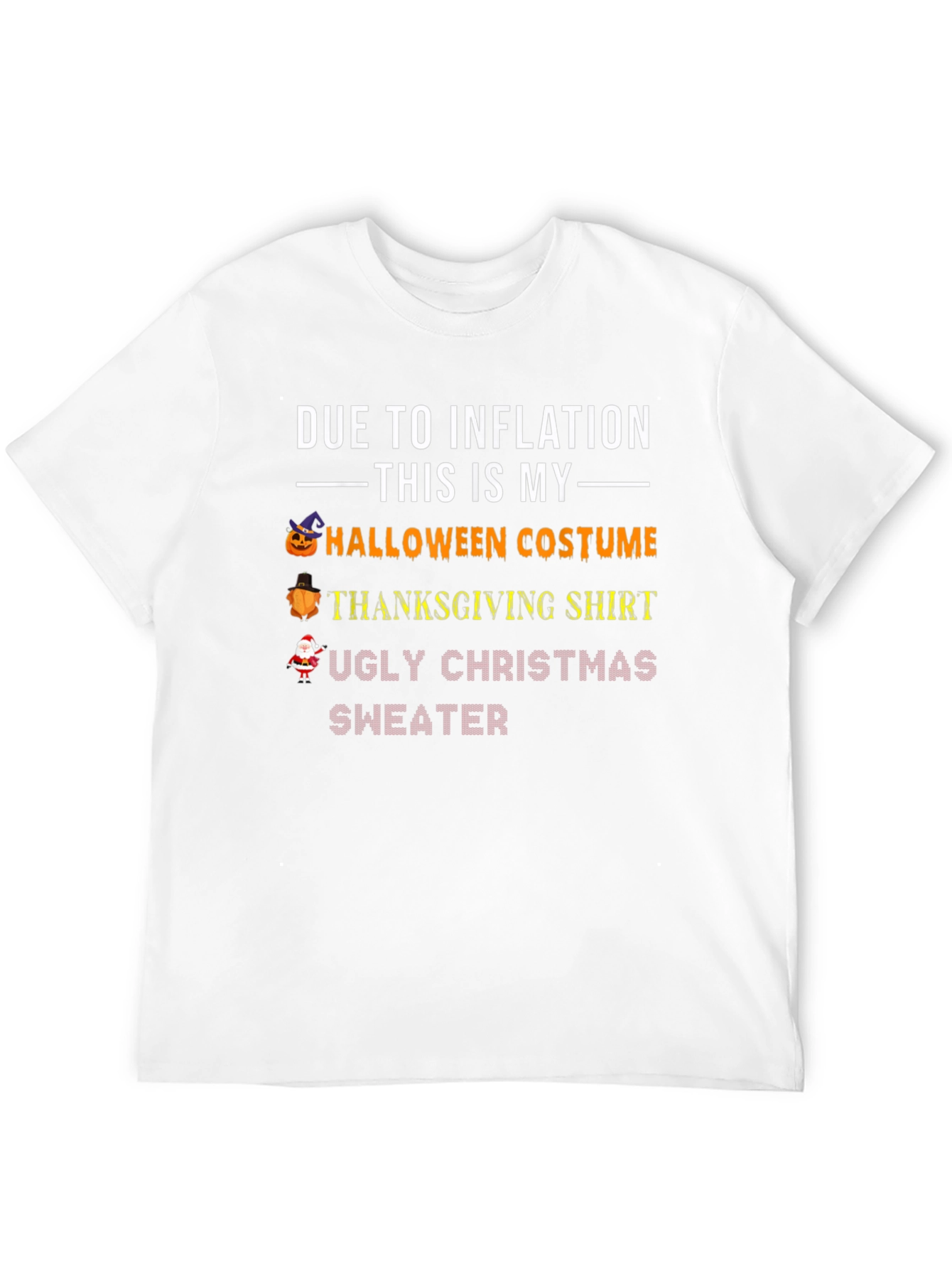 Inflation Halloween Thanksgiving Christmas T-Shirt