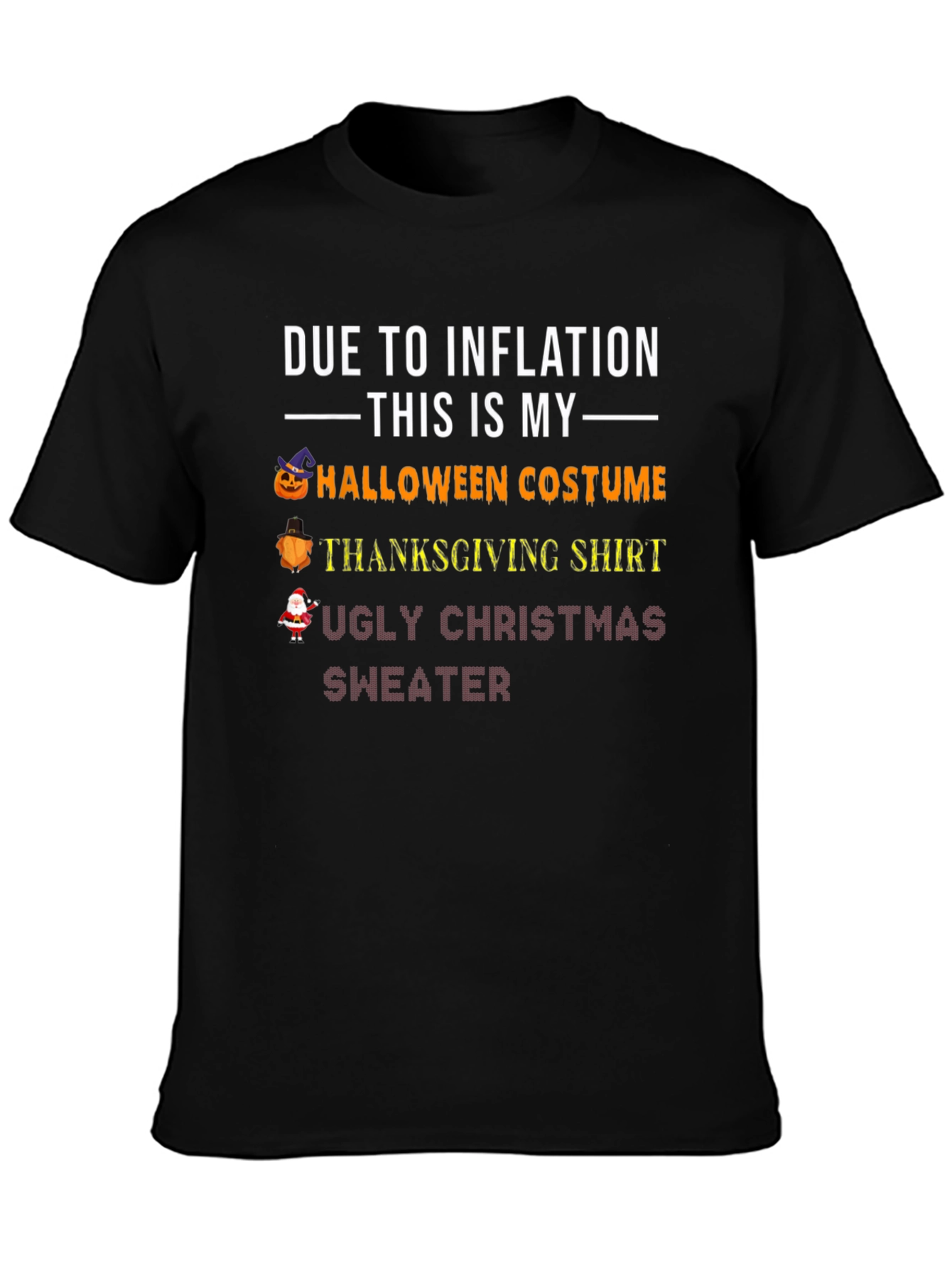 Inflation Halloween Thanksgiving Christmas T-Shirt