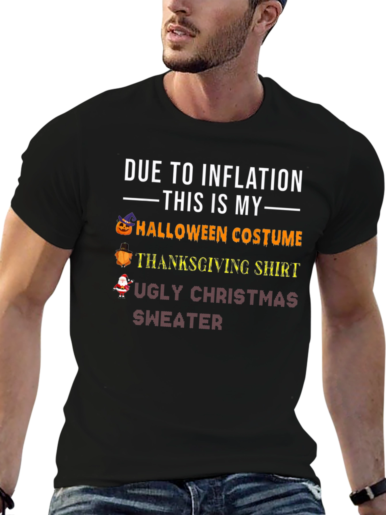 Inflation Halloween Thanksgiving Christmas T-Shirt