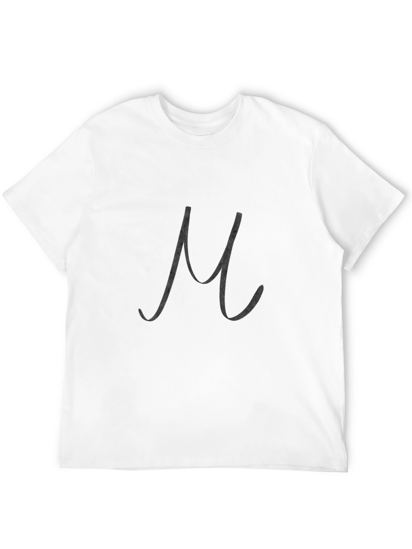 Black T-Shirt with Stylish Letter M Design