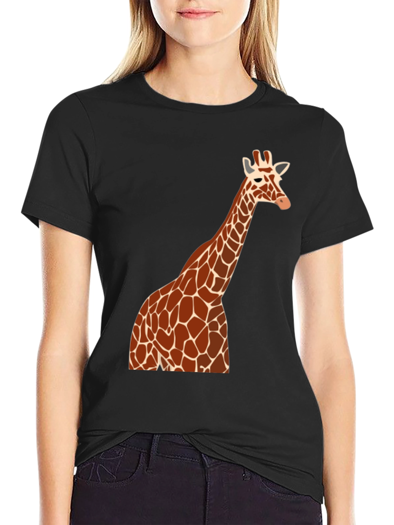 Giraffe Graphic Tee - Mens Black T-Shirt
