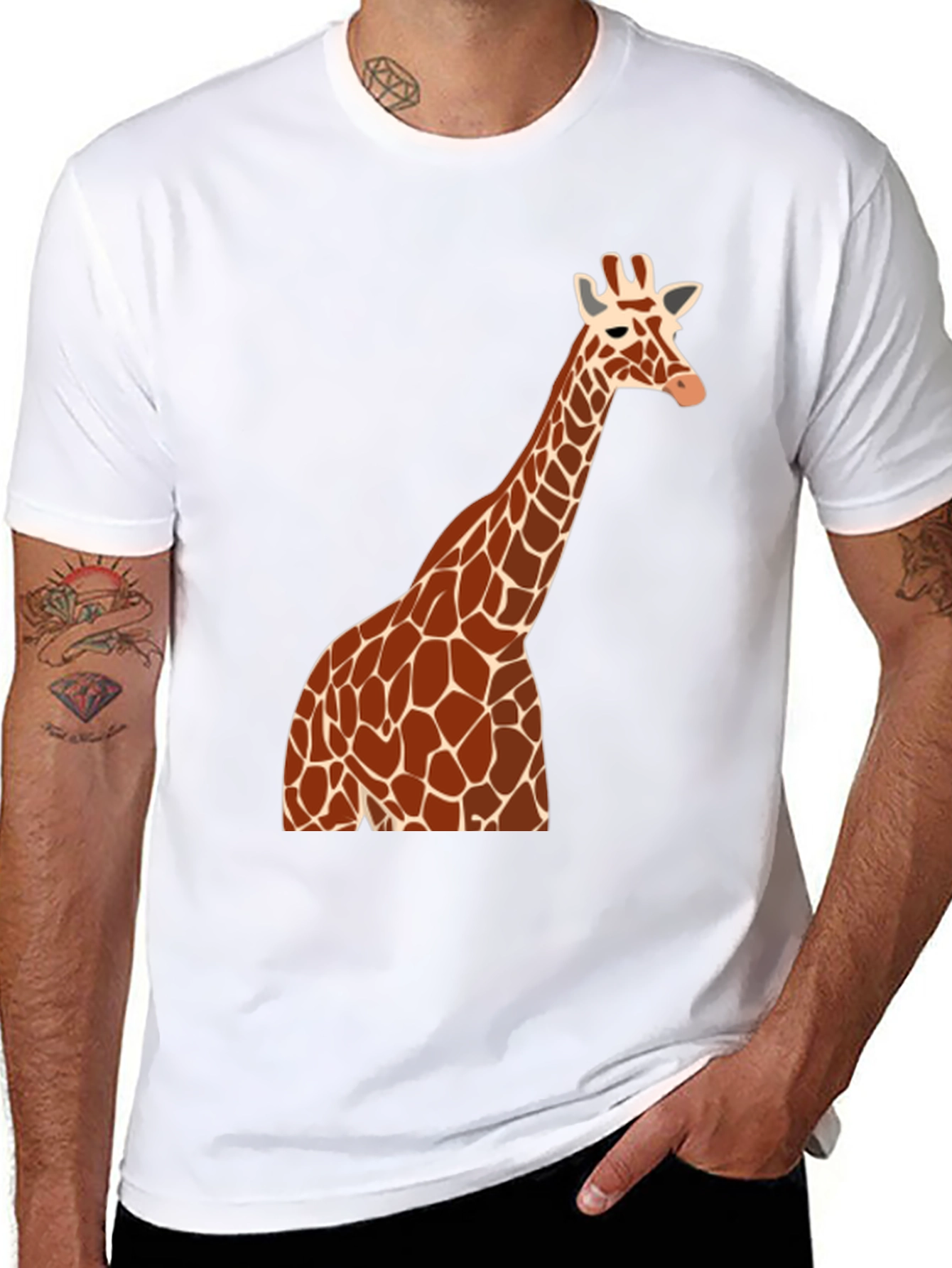Giraffe Graphic Tee - Mens Black T-Shirt