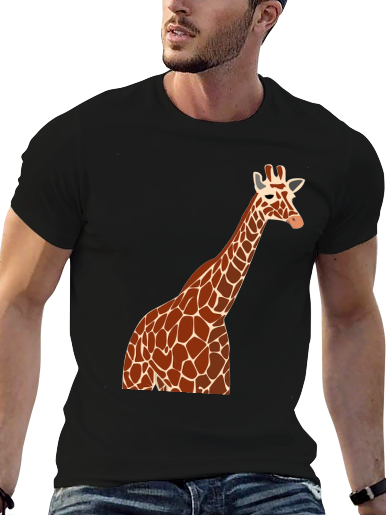 Giraffe Graphic Tee - Mens Black T-Shirt