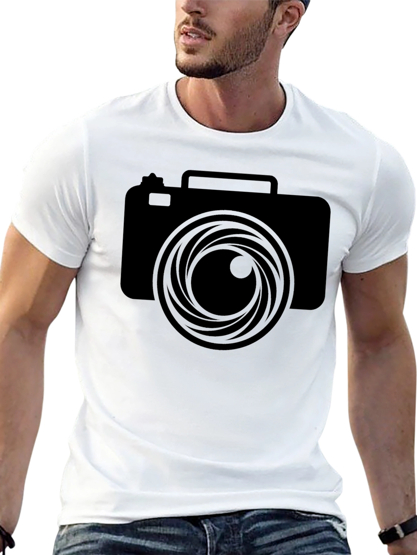 Camera Lens Graphic Black T-Shirt