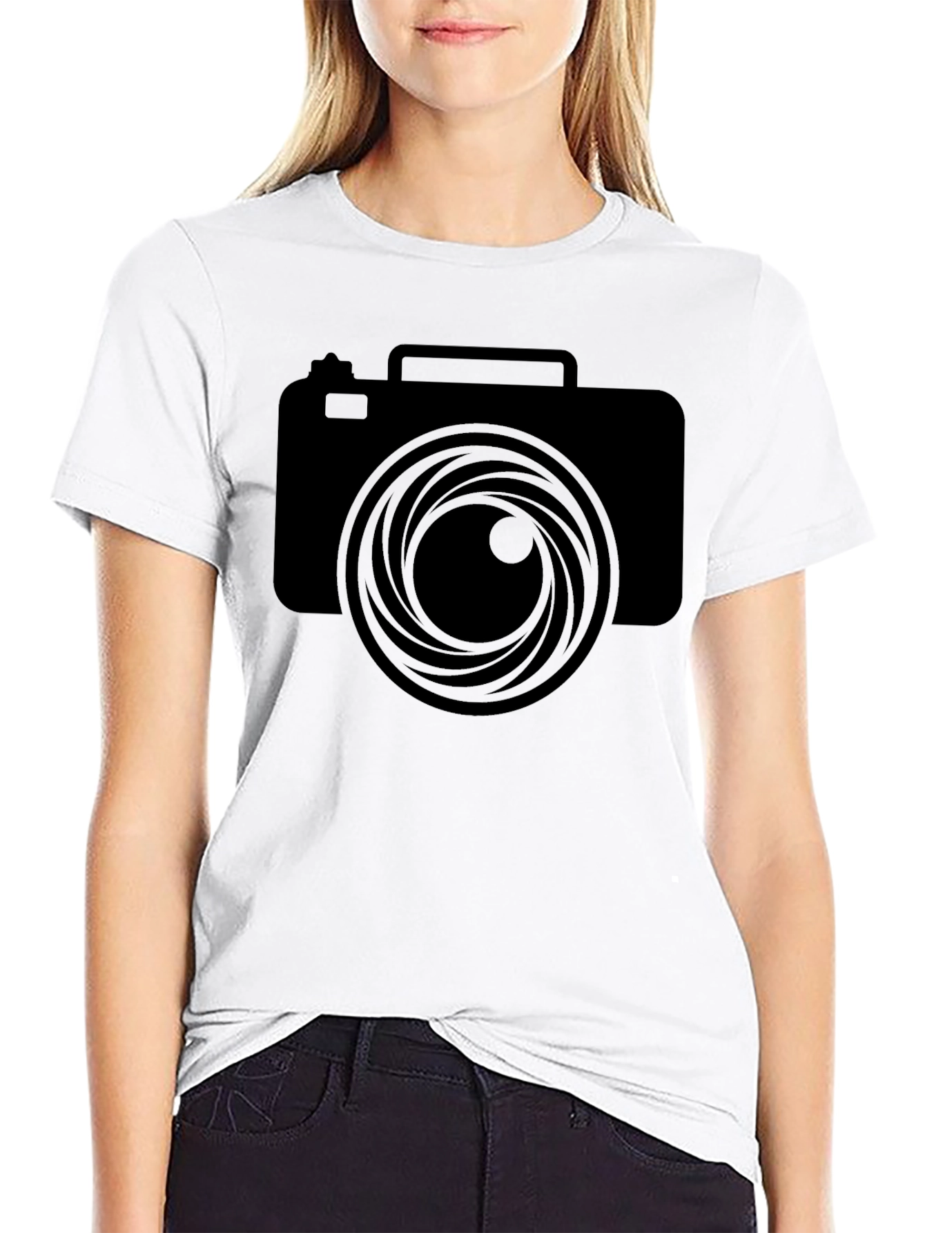 Camera Lens Graphic Black T-Shirt