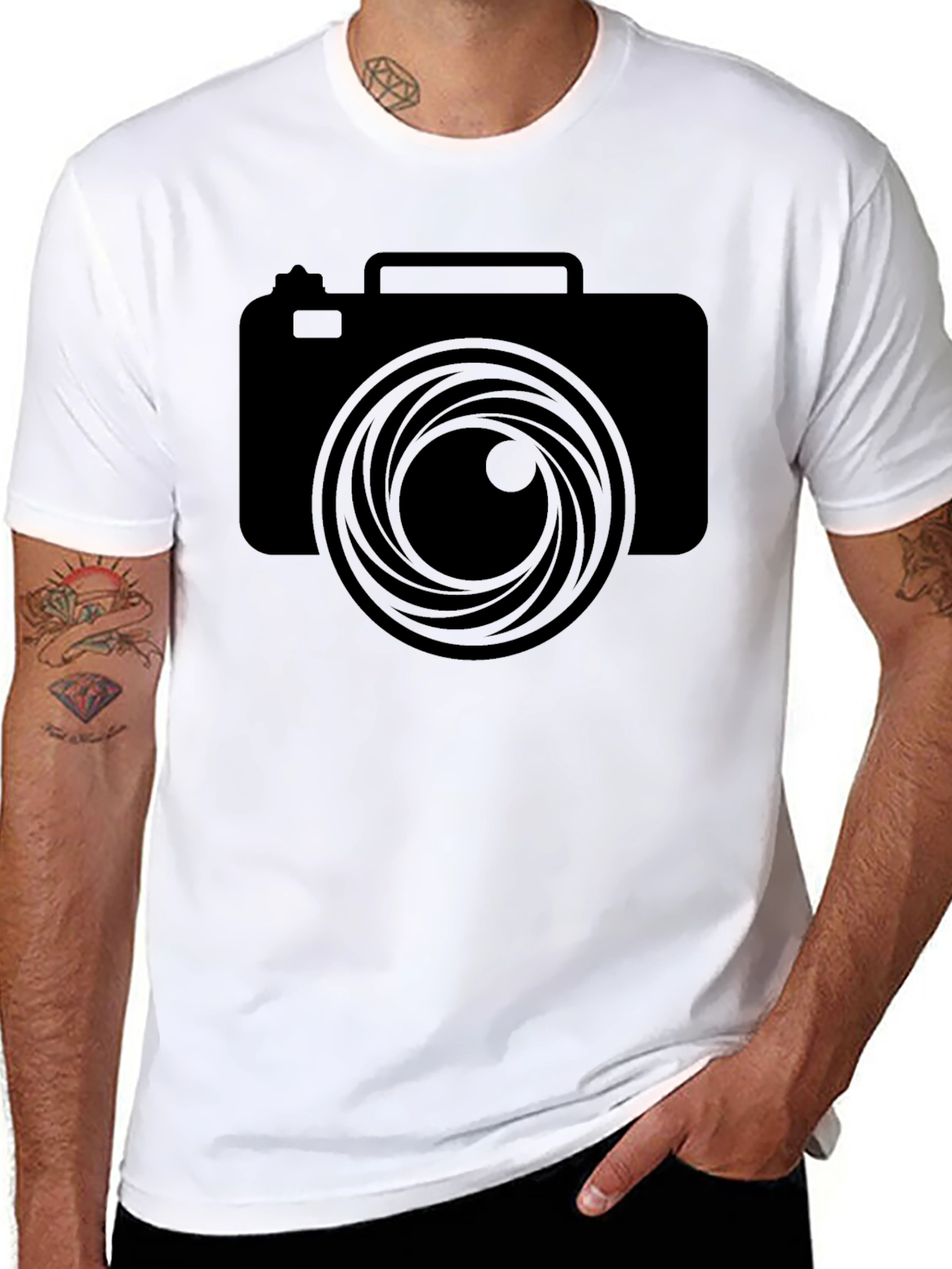 Camera Lens Graphic Black T-Shirt