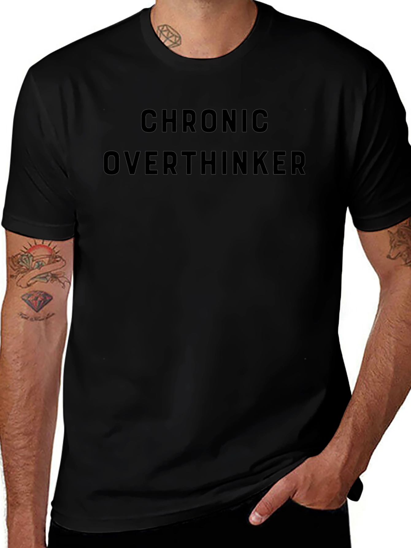 Chronic Overthinker Black T-Shirt