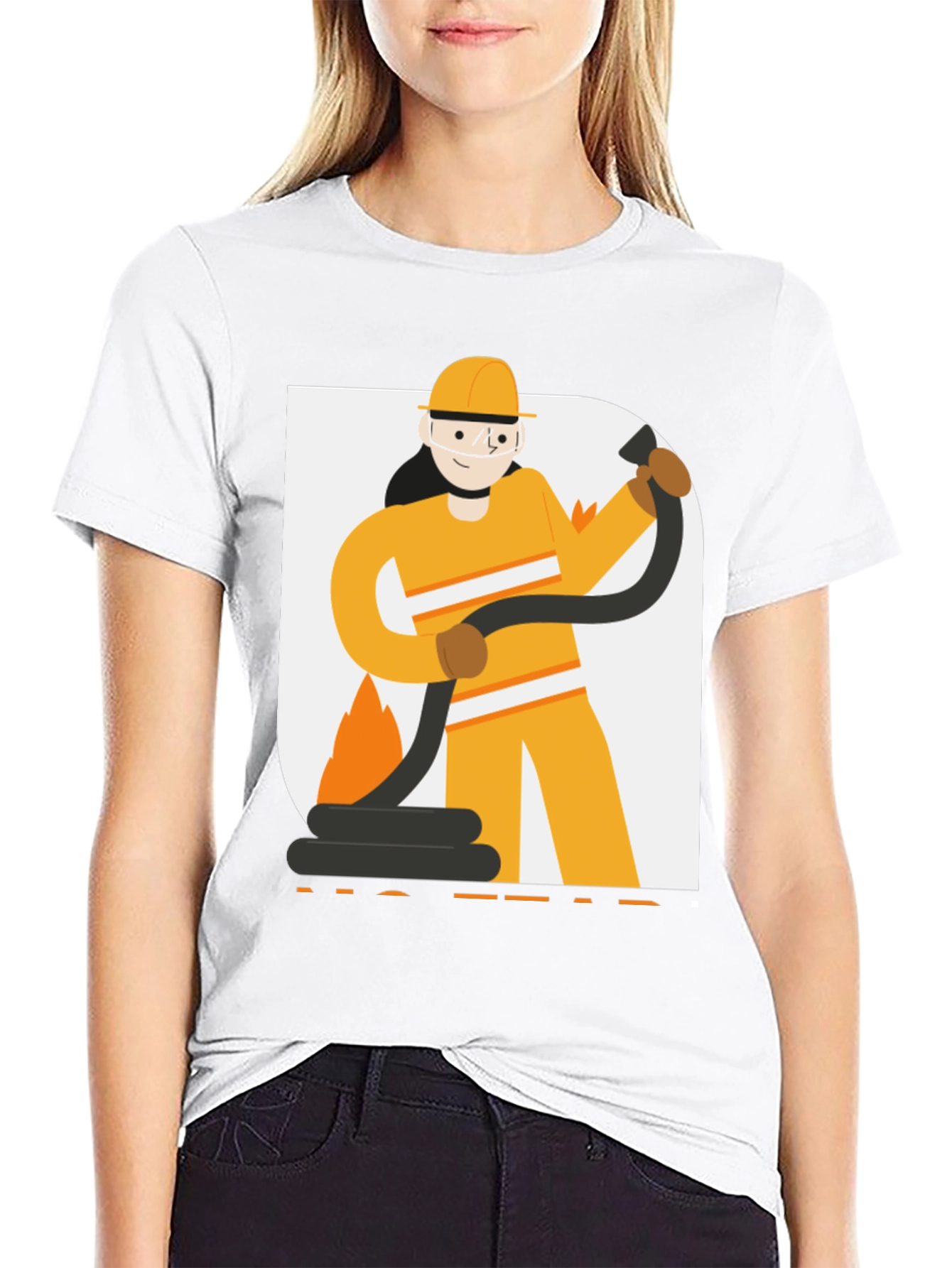 Firefighter Graphic Tee - Black Cotton Blend