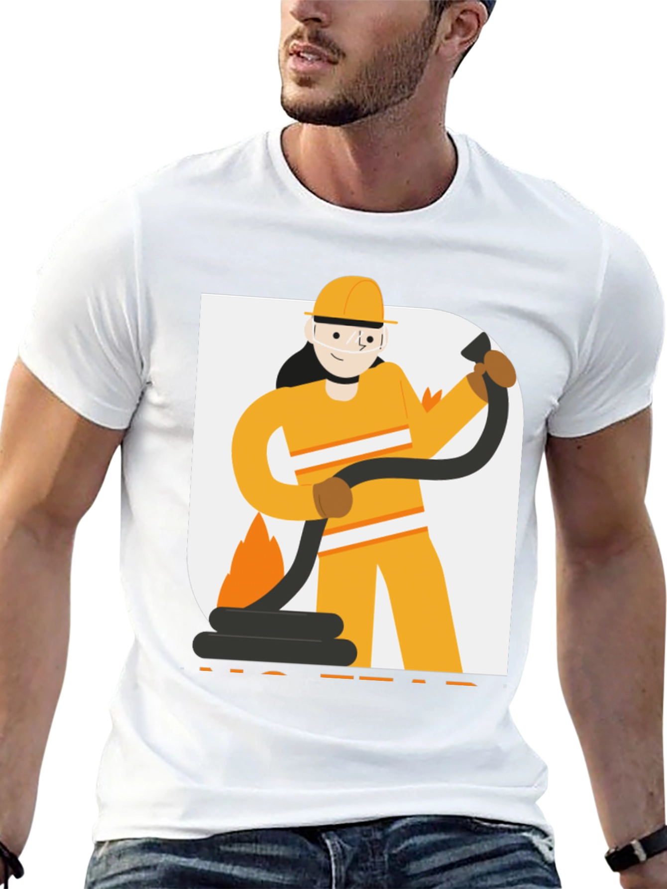 Firefighter Graphic Tee - Black Cotton Blend
