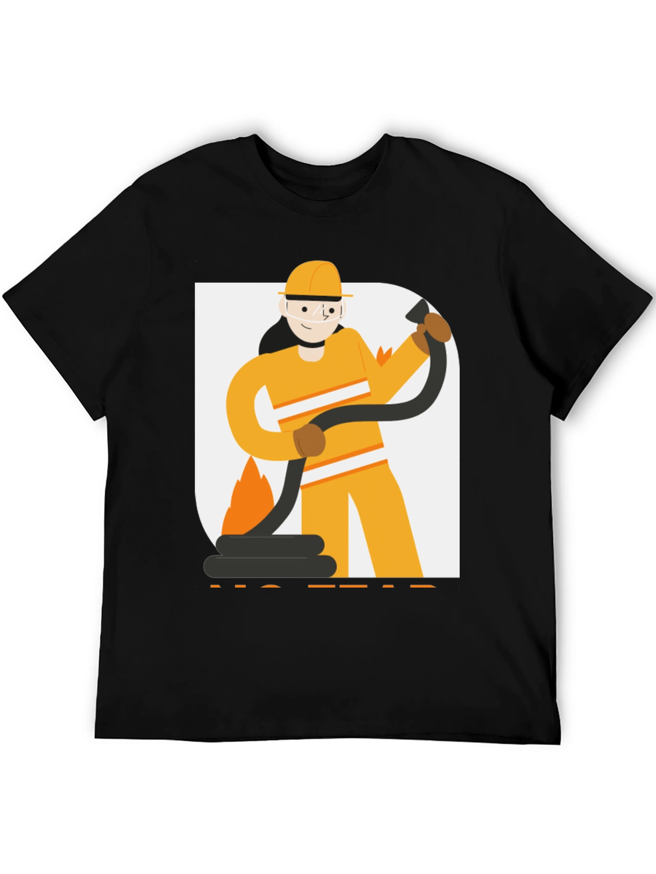 Firefighter Graphic Tee - Black Cotton Blend