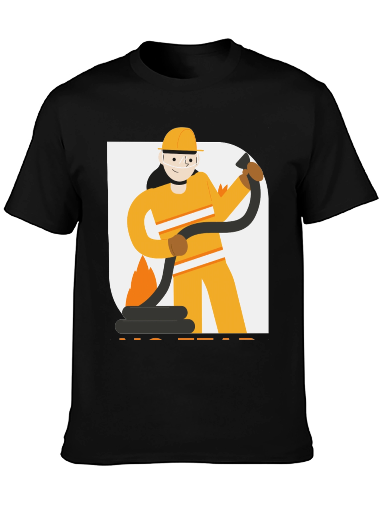 Firefighter Graphic Tee - Black Cotton Blend