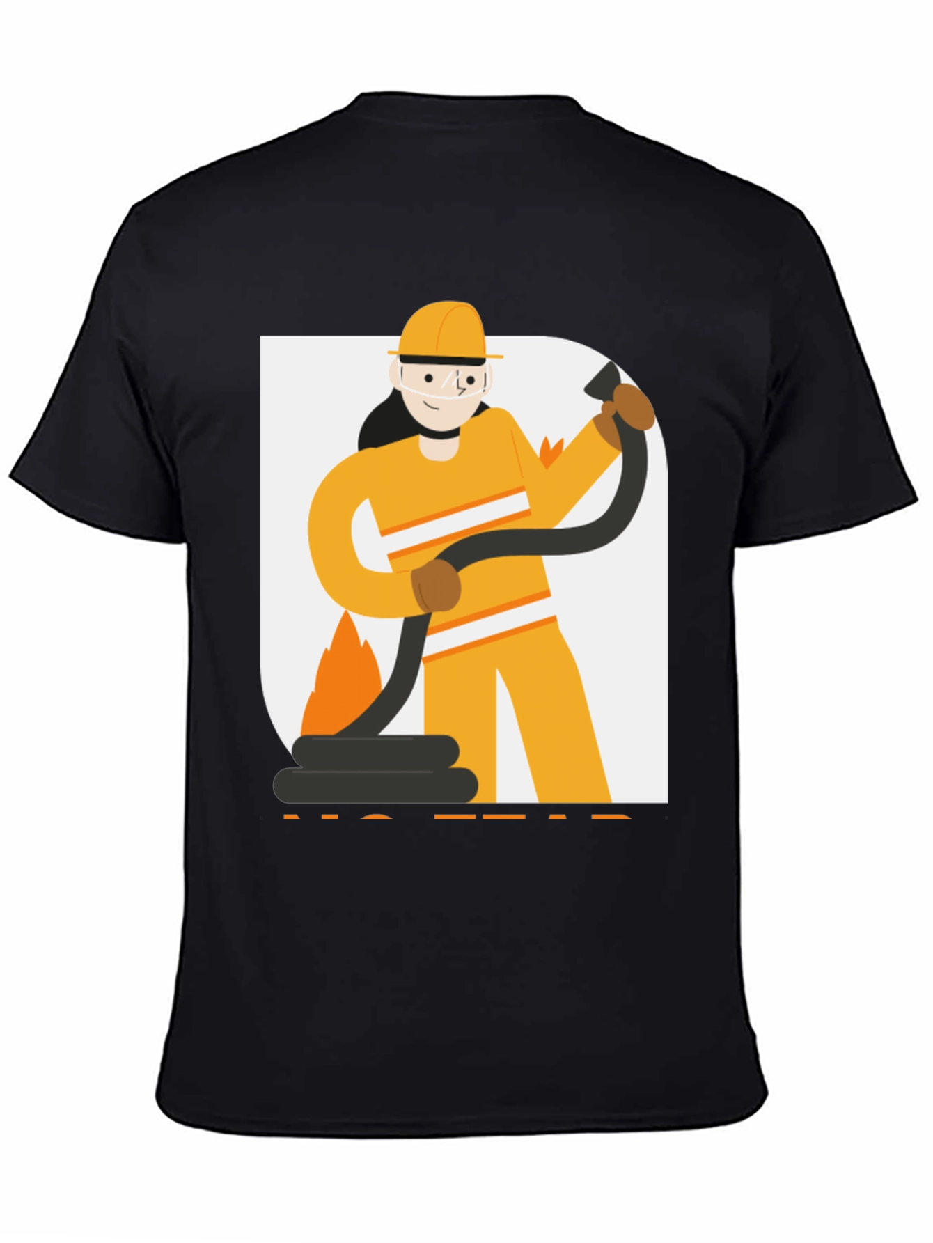 Firefighter Graphic Tee - Black Cotton Blend