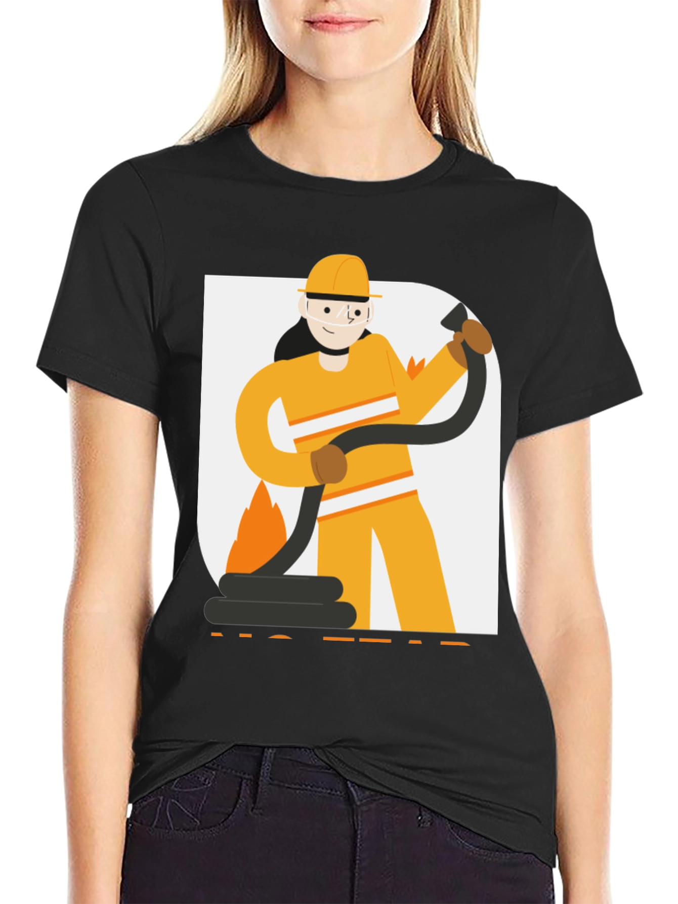 Firefighter Graphic Tee - Black Cotton Blend