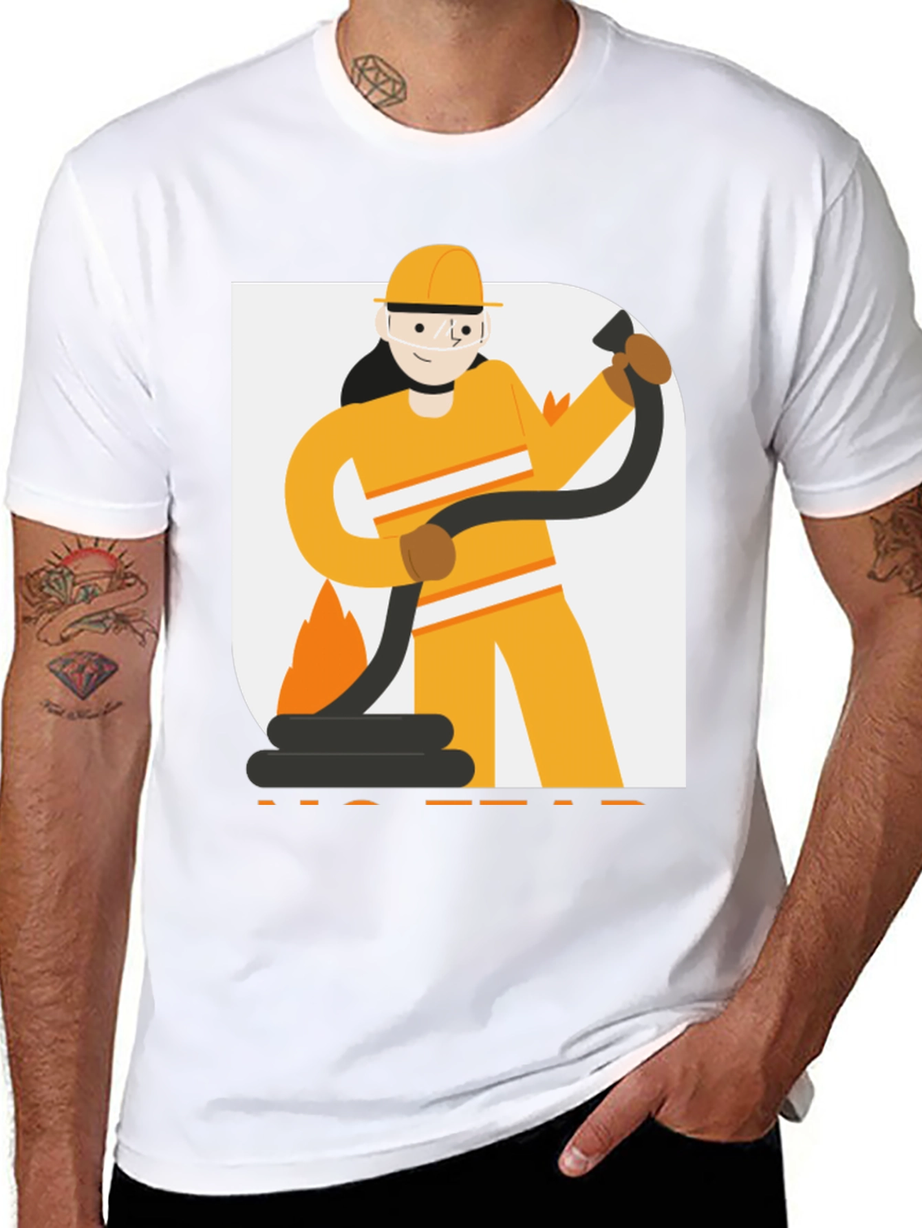 Firefighter Graphic Tee - Black Cotton Blend
