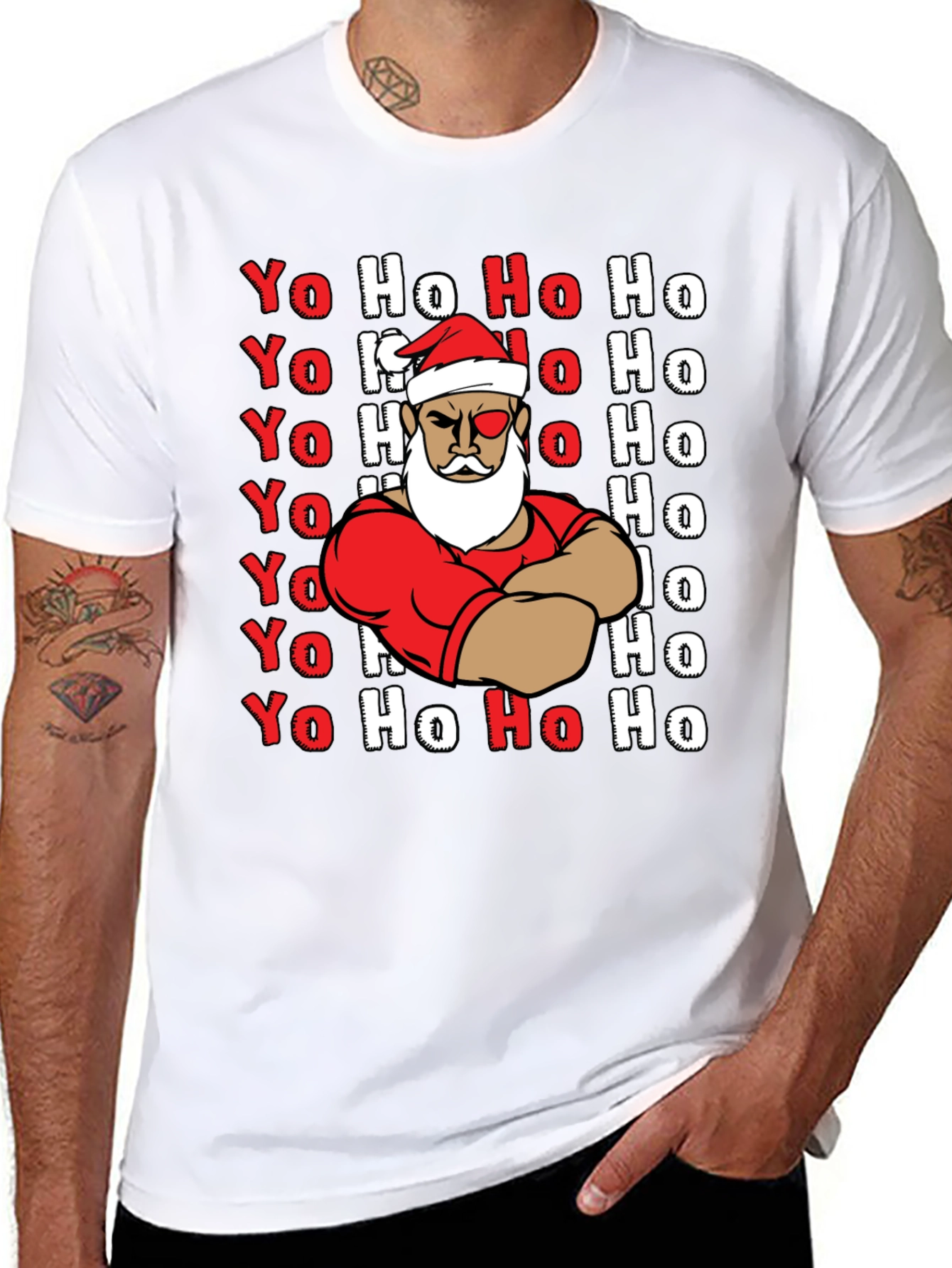 Yo Ho Ho Graphic Tee - Santa Claus Christmas