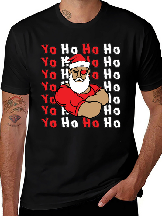 Yo Ho Ho Graphic Tee - Santa Claus Christmas