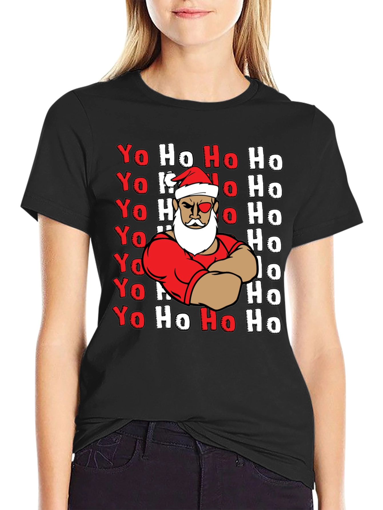 Yo Ho Ho Graphic Tee - Santa Claus Christmas