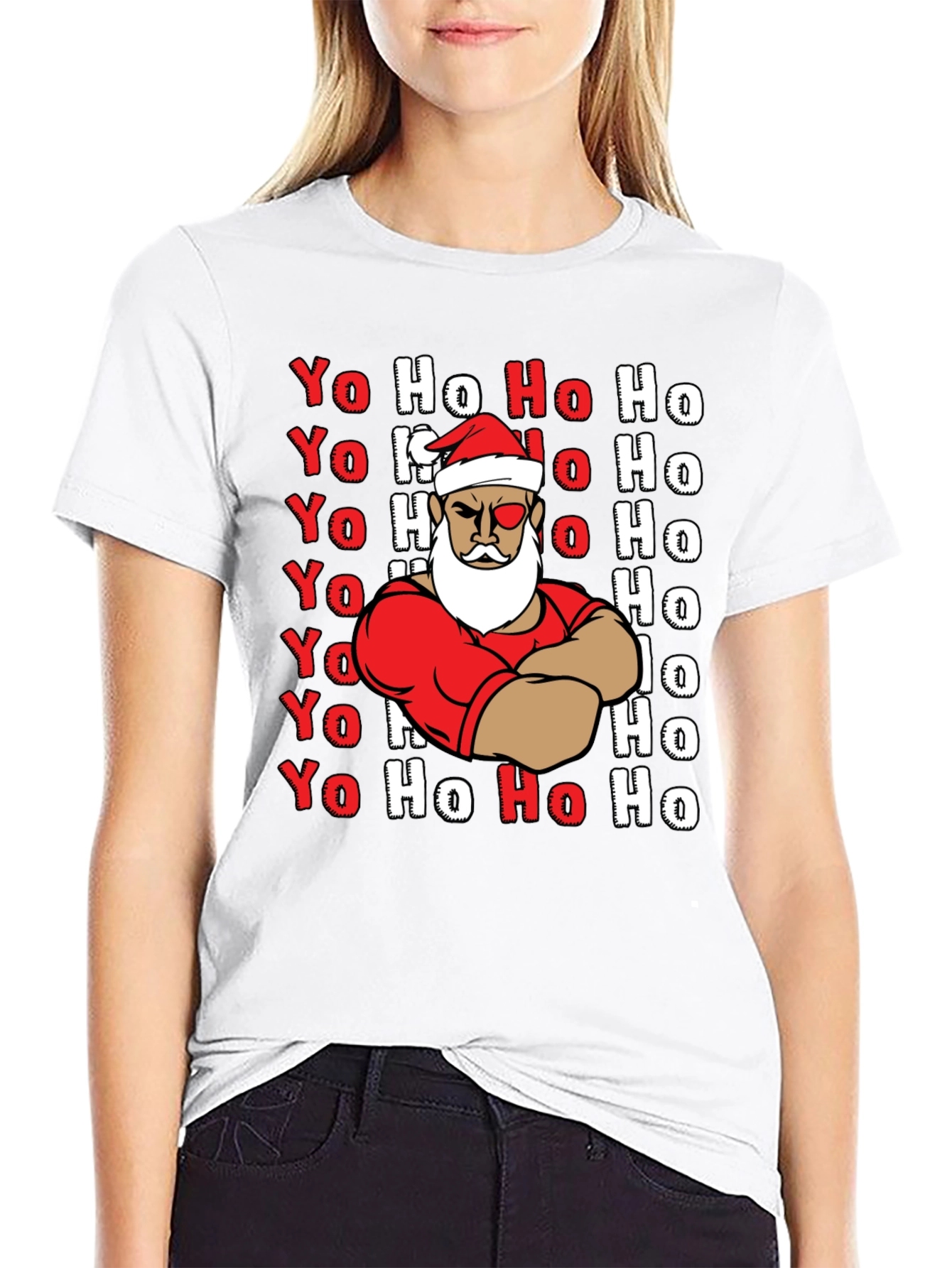 Yo Ho Ho Graphic Tee - Santa Claus Christmas