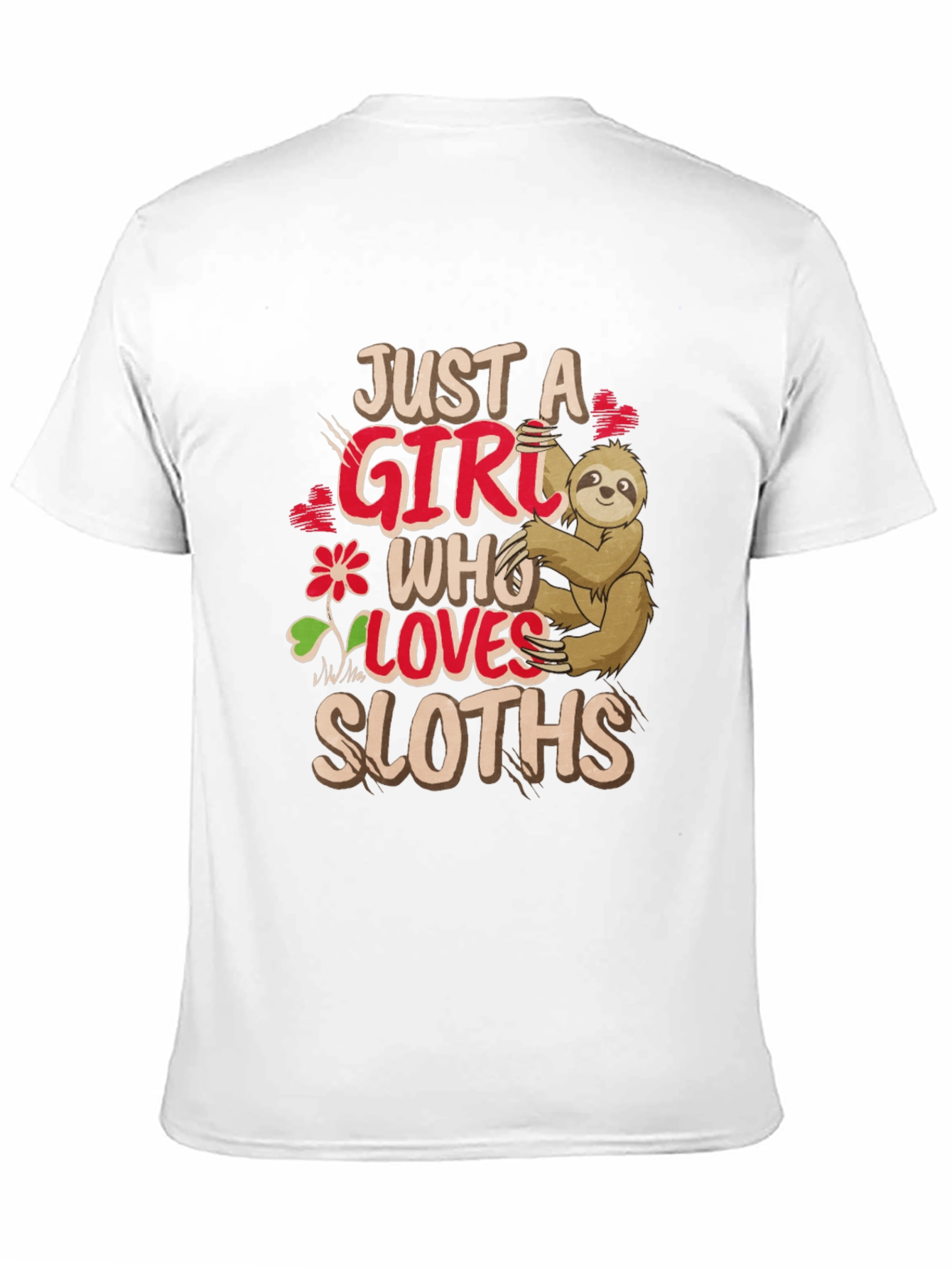 Just A Girl Who Loves Sloths Black T-Shirt