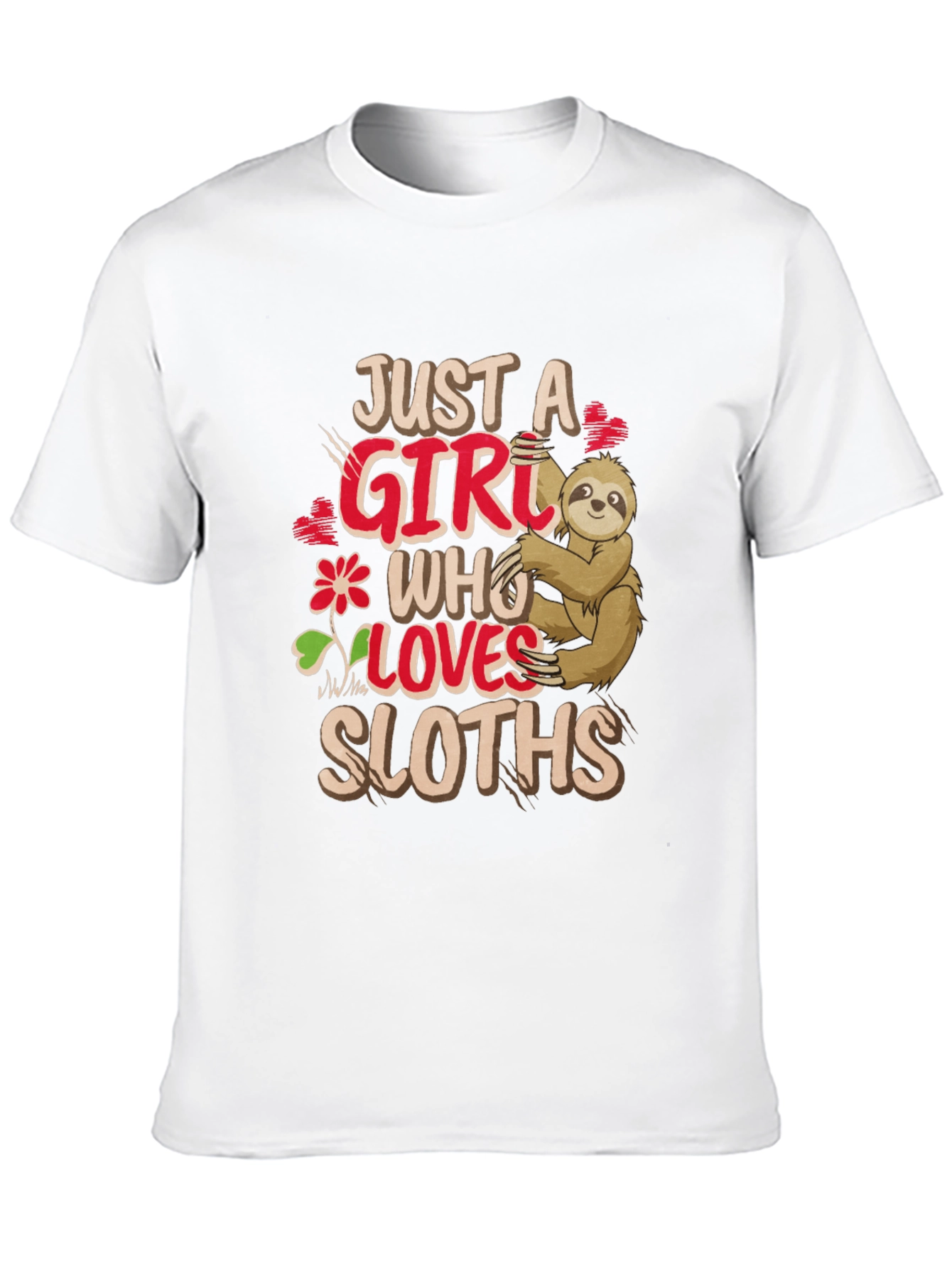 Just A Girl Who Loves Sloths Black T-Shirt
