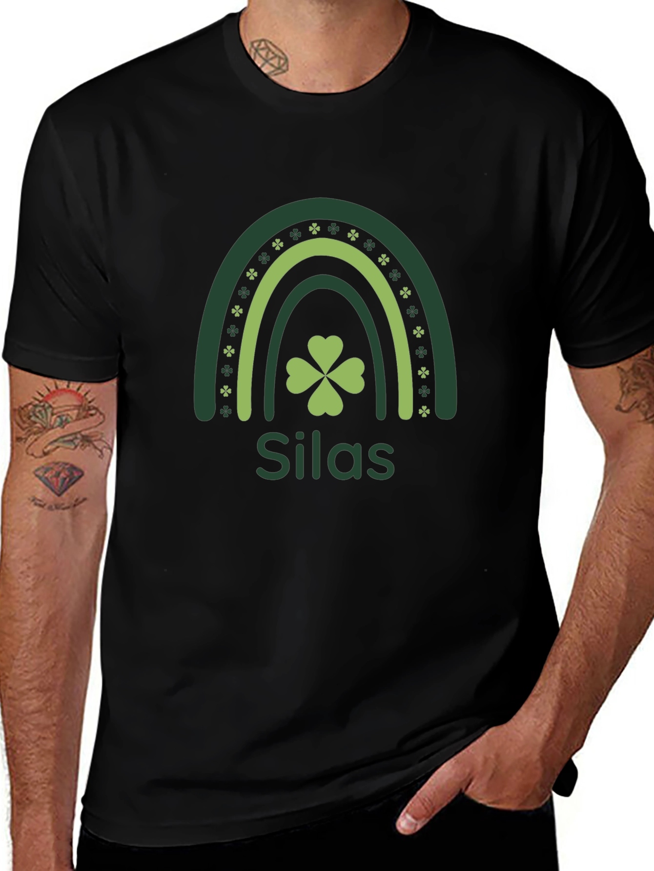 St. Patricks Day Silas Clover Rainbow T-Shirt