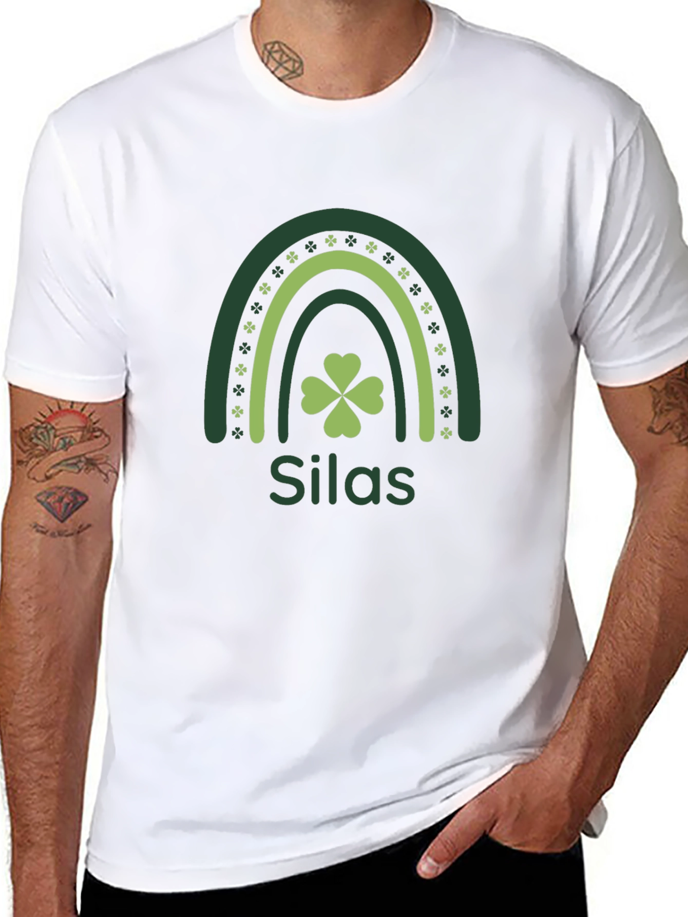 St. Patricks Day Silas Clover Rainbow T-Shirt