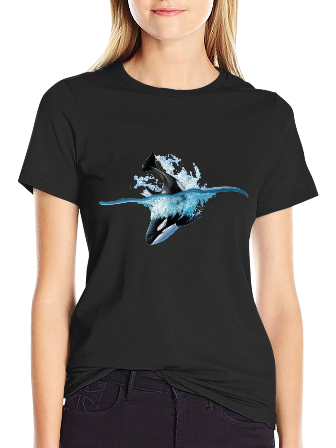 Orca Splash Graphic Tee - Black T-Shirt