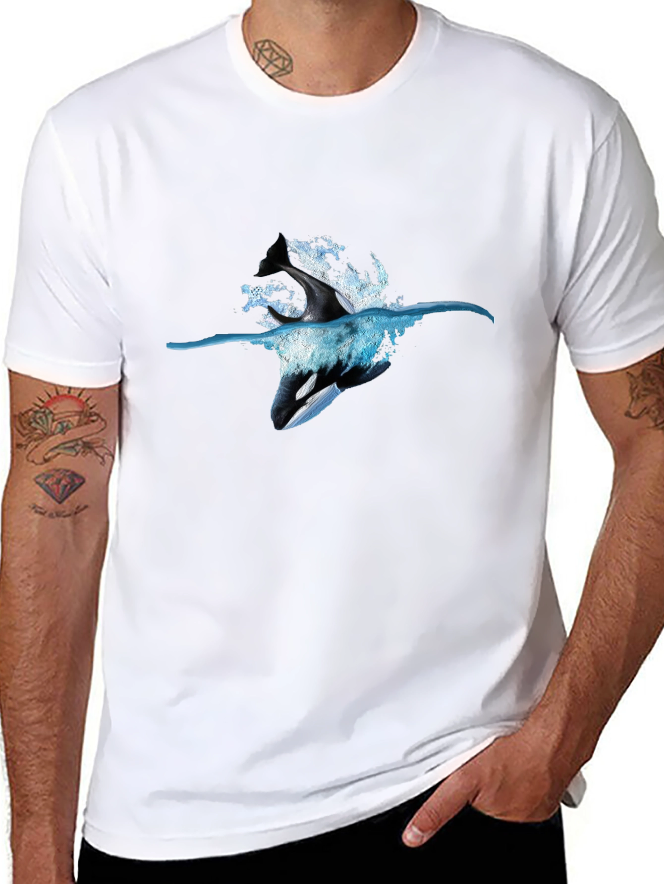 Orca Splash Graphic Tee - Black T-Shirt