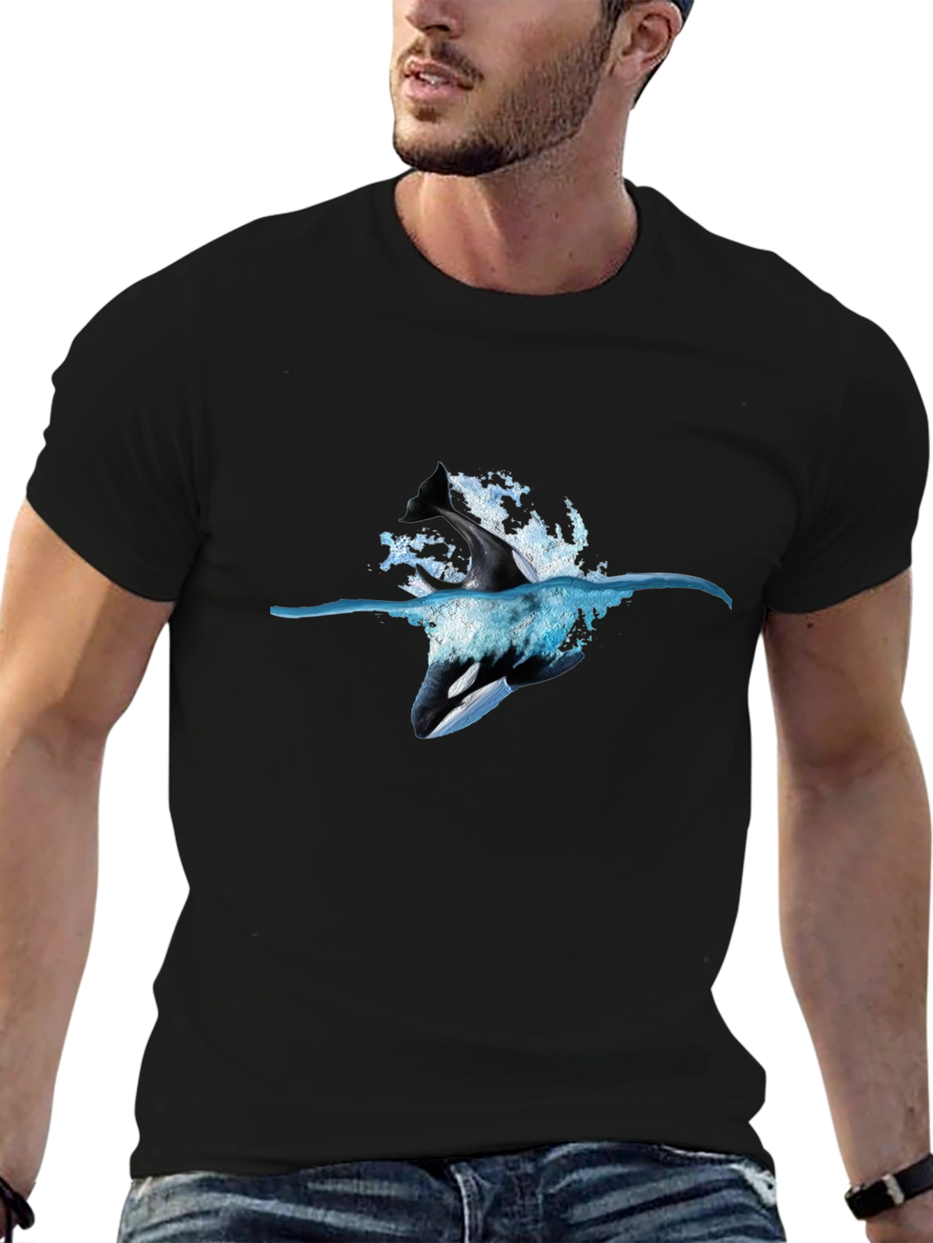 Orca Splash Graphic Tee - Black T-Shirt
