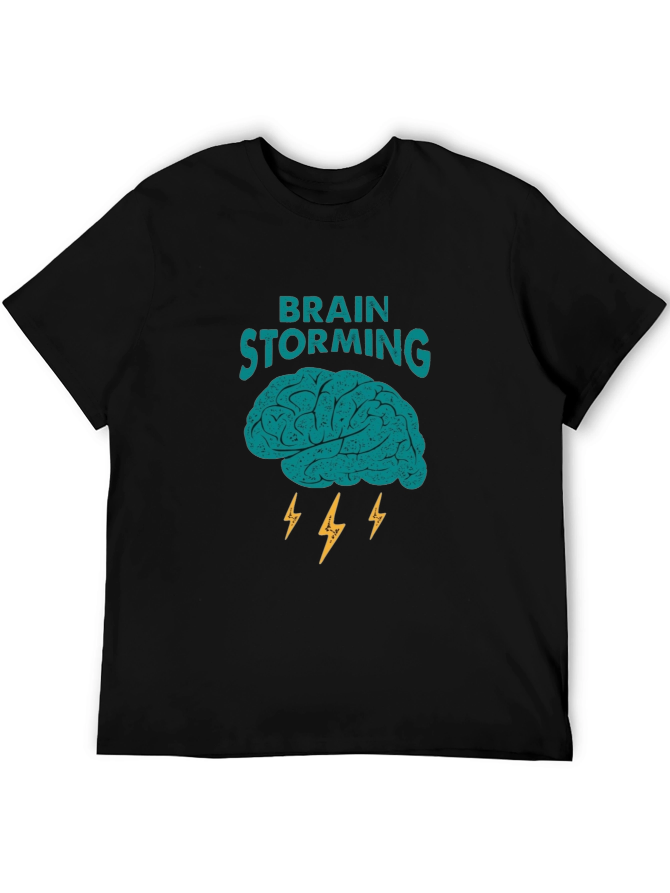 Brainstorming Graphic Tee - Black Cotton Blend
