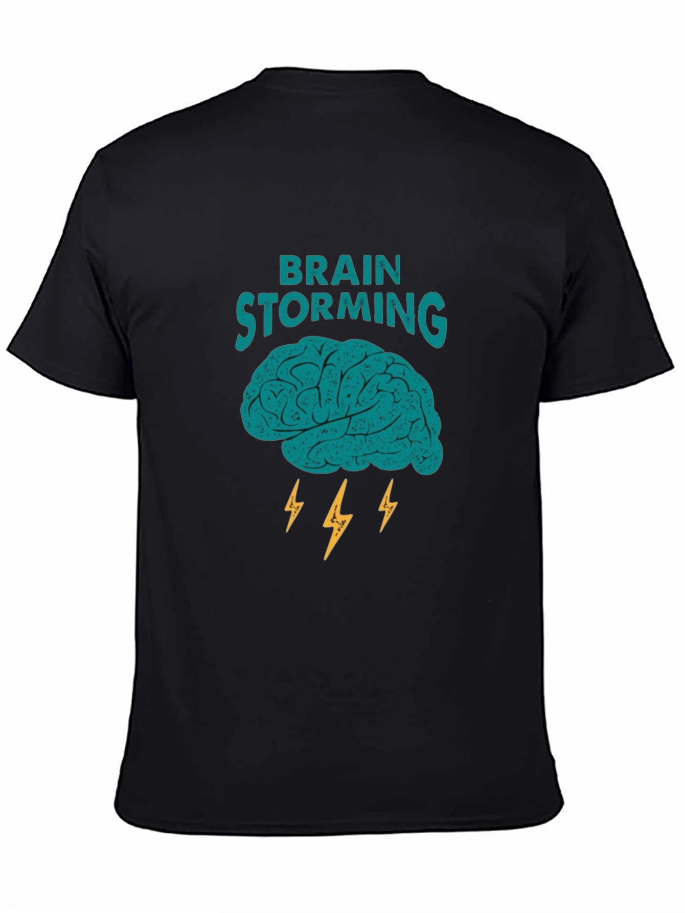 Brainstorming Graphic Tee - Black Cotton Blend