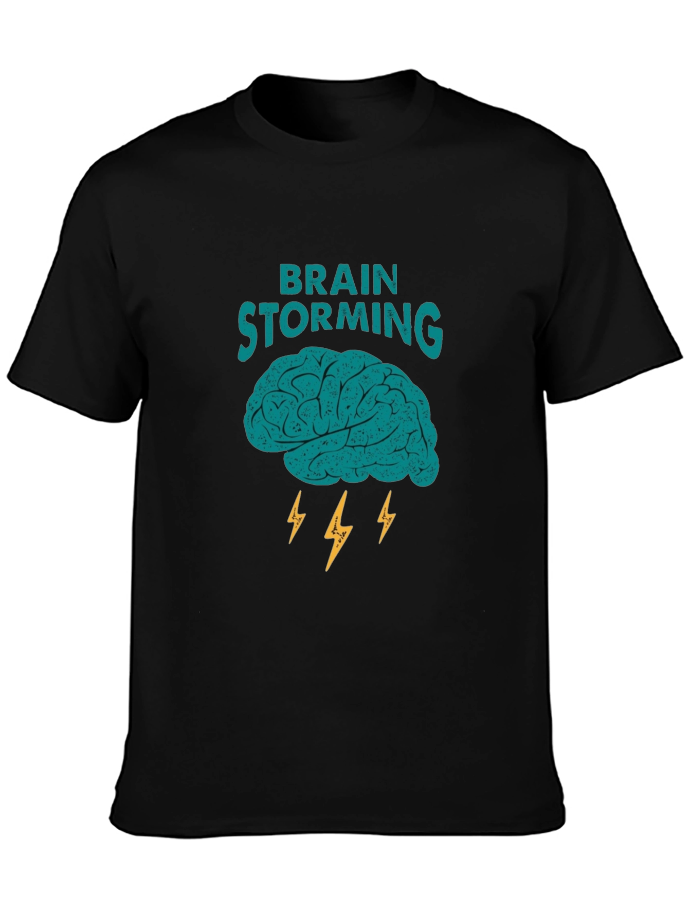 Brainstorming Graphic Tee - Black Cotton Blend