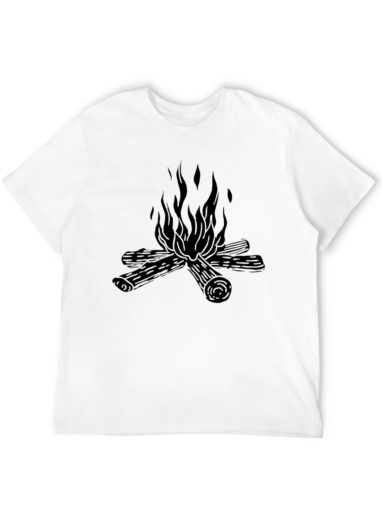 Campfire Graphic Tee - Black Cotton Comfort